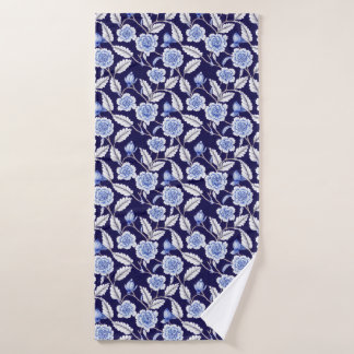 Chinoiserie Blue en White Floral Hampton Willow Badhanddoek
