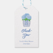 Chinoiserie Blue en White Hydrangea Dank u Label Cadeaulabel (Achterkant)