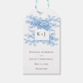 Chinoiserie Blue Floral Classic Wedding Monogram Cadeaulabel (Voorkant)
