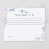 Chinoiserie Blue Floral Fête des mariées carte con (Devant)