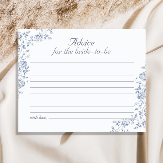 Chinoiserie Blue Floral Fête des mariées carte con