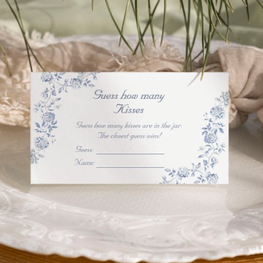 Chinoiserie Blue Floral Raad eens hoeveel kussen Informatiekaartje