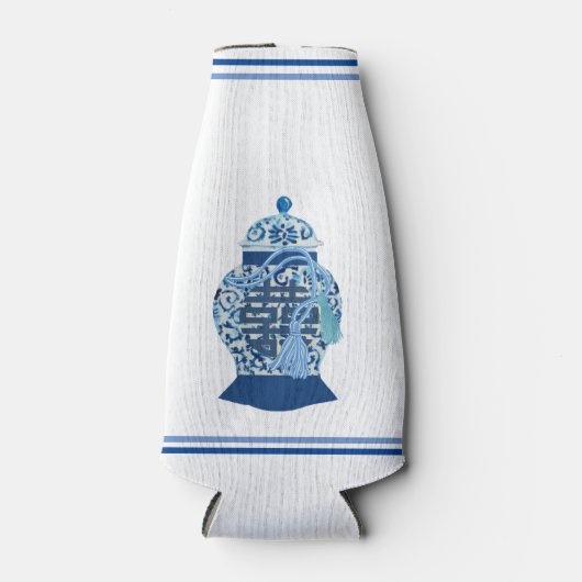 Chinoiserie Blue Ginger Jar Can Bottle Glacière (Devant)