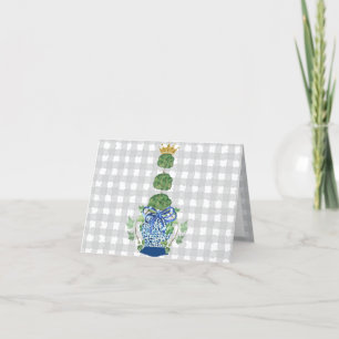 Chinoiserie Blue Ginger Jar topiary Bedankkaart