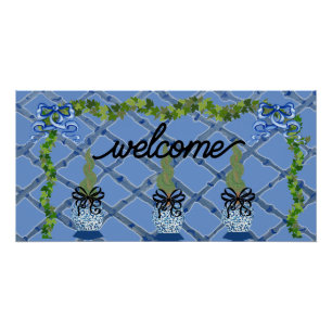 Chinoiserie Blue Ginger Jars Topiary Perfect Poster