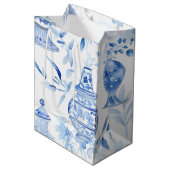 Chinoiserie Blue Medium Gift Bag Medium Cadeauzakje (Voorkant Gekanteld)
