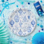 Chinoiserie Blue Paper-Borden Papieren Bordje (Feest)