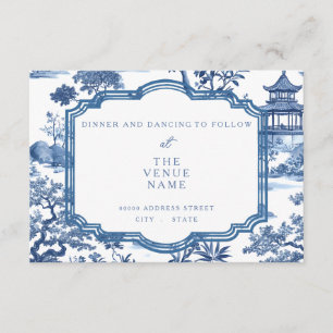 Chinoiserie Blue Receptie Kaart