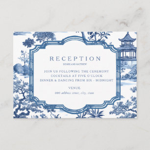 Chinoiserie Blue Receptie Kaart