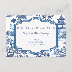 Chinoiserie Blue Receptie Kaart