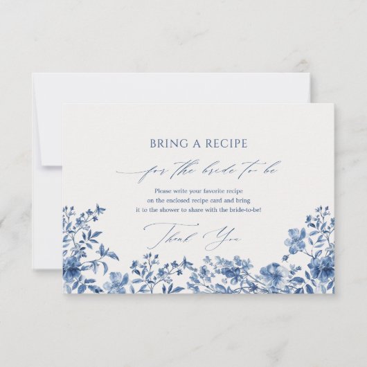 Chinoiserie Blue Recipe Request Enclosure Kaart (Voorkant)