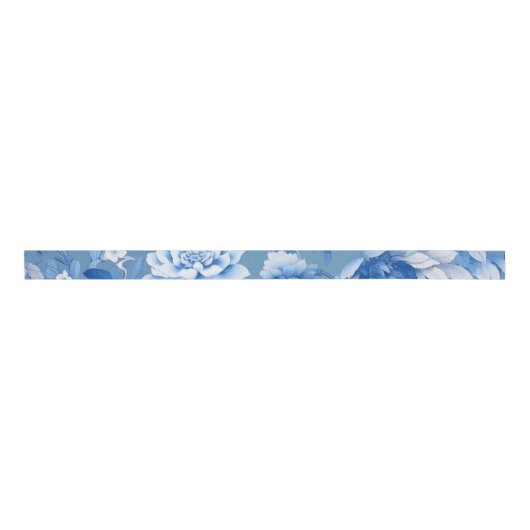 Chinoiserie Blue Ribbon Grosgrain Lint (Voorkant)