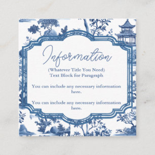 Chinoiserie Blue Wedding Details Kaart