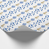 Chinoiserie Blue & White Cheetah Gift Wrap Cadeaupapier (Hoek)