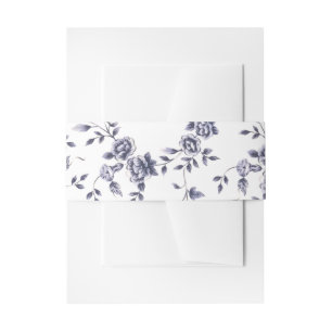  Chinoiserie Blue & White Floral Wedding Uitnodigingen Wikkel