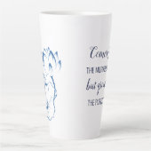Chinoiserie Blue White Lotus Inspirating Quote Latte Mok (Voorkant)