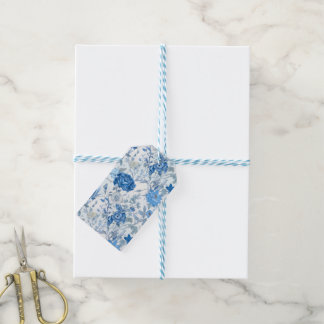 Chinoiserie Blue Wild Flower Gift Label Cadeaulabel