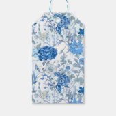 Chinoiserie Blue Wild Flower Gift Label Cadeaulabel (Voorkant)