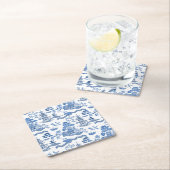 Chinoiserie Blue Willow pattern  Vierkante Kartonnen Onderzetter (Insitu)