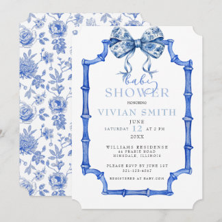 Chinoiserie  Boog en Lijst Baby shower Kaart