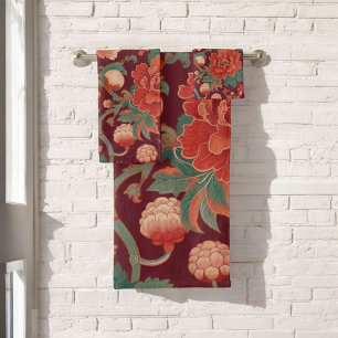 Chinoiserie Bourgogne Antique Aquarelle Floral &