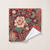 Chinoiserie Bourgogne Antique Aquarelle Floral & (Gant de toilette)