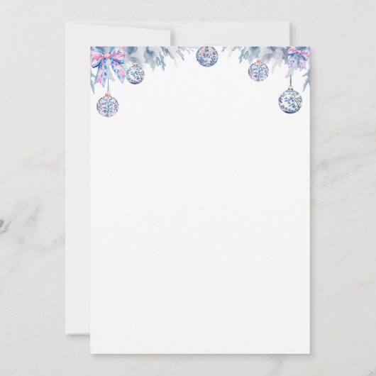 Chinoiserie Brunch en Bubbly Christmas Wedding Kaart (Achterkant)