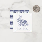 Chinoiserie Bunny Rabbit Cartes Cadeau Enceinte La (Devant/Arrière en situation)