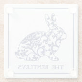 Chinoiserie Bunny Rabbit Glass Onderzetters (Achterkant)