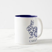 Chinoiserie Bunny Rabbit Personalized Mug Tweekleurige Koffiemok (Voorkant rechts)