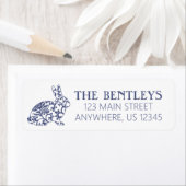 Chinoiserie Bunny Rabbit Return Address Labels (Insitu)
