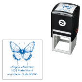 Chinoiserie Butterfly Retouradres Zelfinktende Stempel (In situ)