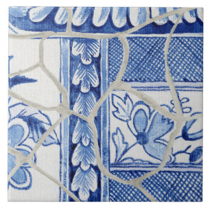 Chinoiserie Chic Blue White Chinese Floral Pagoda Tegeltje