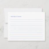 Chinoiserie Chic Blue White Monogram Recipe Kaart (Achterkant)