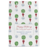 Chinoiserie Chic Boxwood Topiary Merry kerst Medium Cadeauzakje (Voorkant)