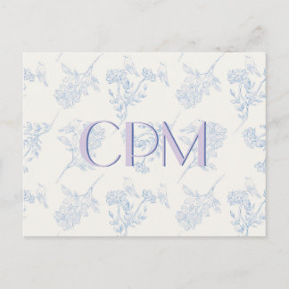 Chinoiserie Chic Floral Monogrammed Briefkaart