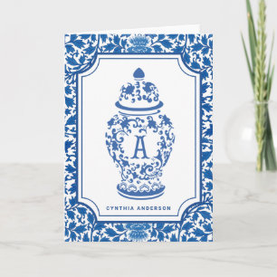 Chinoiserie Chic GingerJar Monogram A Opmerkin Kaart