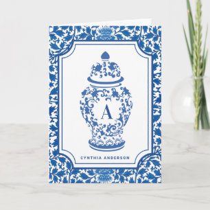 Chinoiserie Chic GingerJar   Monogram   Note-Kaart Kaart