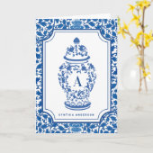 Chinoiserie Chic GingerJar | Monogramme | Carte de (Fleur jaune)