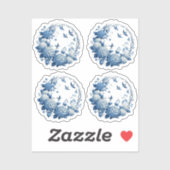 Chinoiserie Chic Hydrangeas & Bluebird Kransen Pac Sticker (Vel)