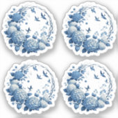 Chinoiserie Chic Hydrangeas & Bluebird Kransen Pac Sticker (Voorkant)