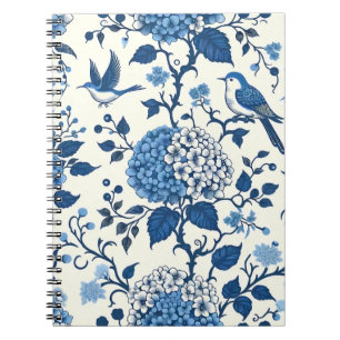Chinoiserie Chic, Hydrangeas en Bluebirds Notitieboek