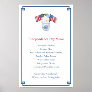 Chinoiserie Chic Juli 4th Party Menu Poster