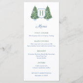 Chinoiserie Chic Monogram Winter Baptisme Menu (Voorkant)
