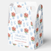 Chinoiserie Chic Poinsettia kerstbruiloft Bedankdoosjes (Geopend)