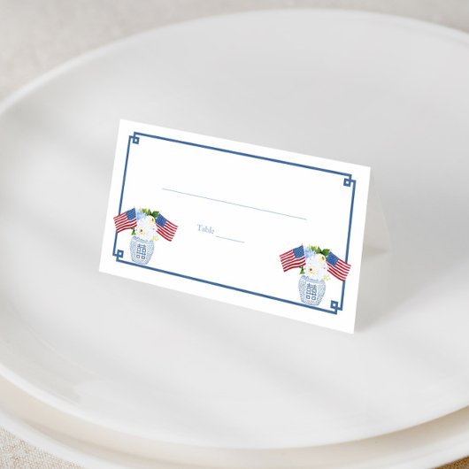 Chinoiserie Chic USA Flag Ginger Jar Wedding Lunch