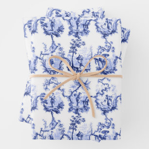 Chinoiserie China Blue Inpakpapier Vellen
