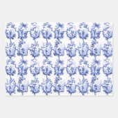 Chinoiserie China Blue Wrapping Paper Sheets (Voorkant)