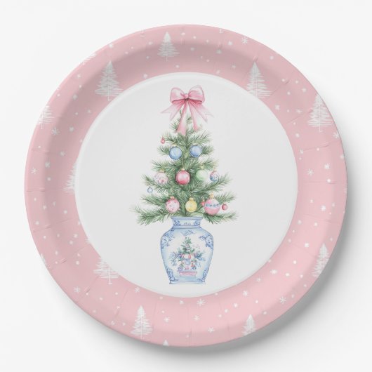 Chinoiserie Christmas Paper Plate Papieren Bordje (Voorkant)