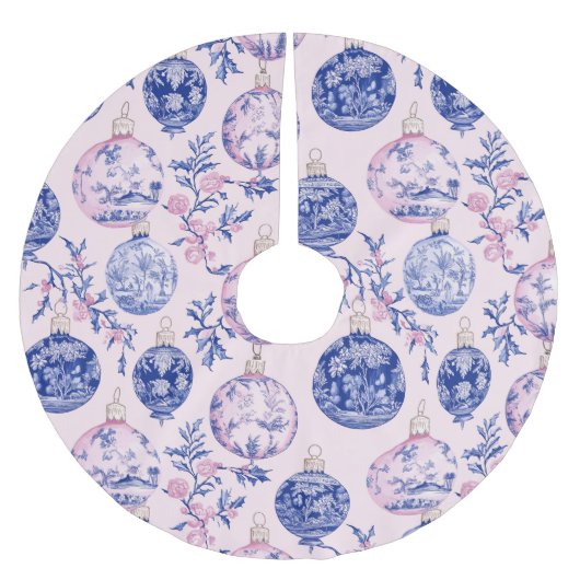Chinoiserie Christmas Pink & Blue Kerstboom Rok (Voorkant)